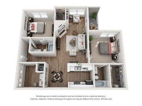 2 Bedroom Floor Plan with 1,060 Sq. Ft. 2 Bedroom Floor Plan with 1,060 Sq. Ft. | Briarcliff Apartments Atlanta GA
