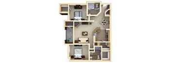 2 Bedroom Floor Plan | Deerfield Village Apartments Atlanta GA
