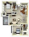 2 Bedroom Floor Plan | Gwinnett Apartments in Norcross GA