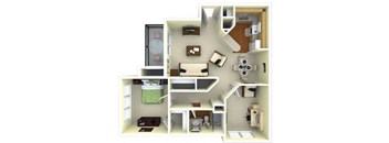 1 Bedroom Floor Plan | Gwinnett Apartments in Norcross GA