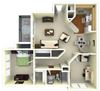 1 Bedroom Floor Plan | Gwinnett Apartments in Norcross GA