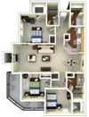 3 Bedroom Floor Plan | Gwinnett Apartments in Norcross GA