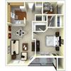 1 Bedroom Floor Plan | Gwinnett Apartments in Norcross GA