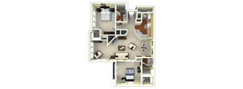 2 Bedroom Floor Plan | Gwinnett Apartments in Norcross GA