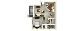 1 Bedroom Floor Plan | Gwinnett Apartments in Norcross GA