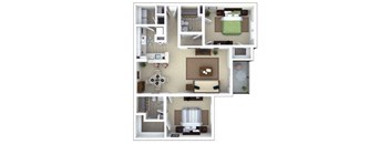 2 bedroom floor plan | Roswell Village Apartments Roswell GA