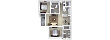 2 bedroom floor plan | Roswell Village Apartments Roswell GA