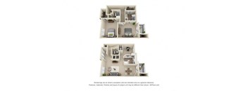 2 bedroom floor plan | Roswell Village Apartments Roswell GA