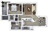 1 bedroom floor plan | Roswell Village Apartments Roswell GA
