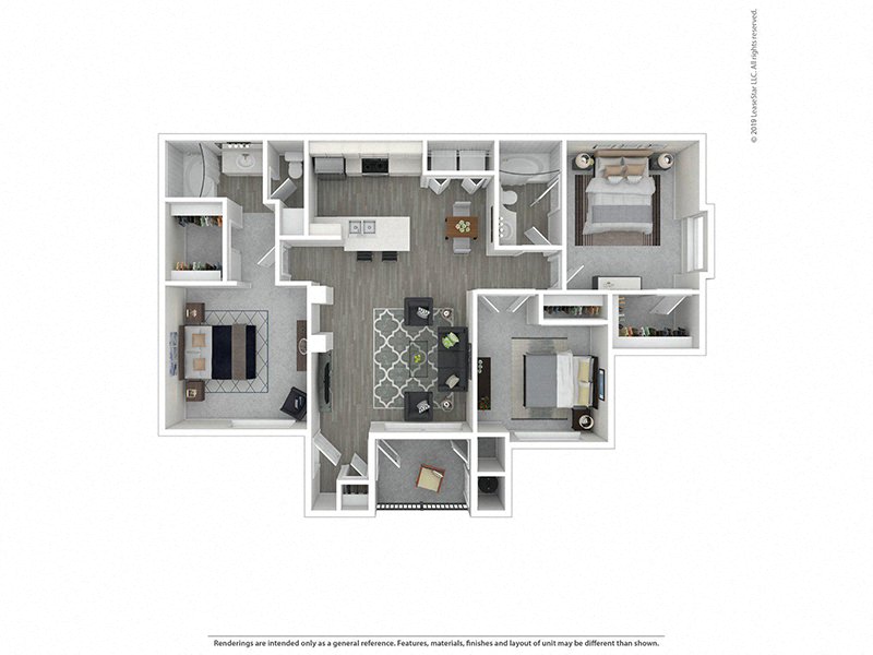 3 Bed - 2 Bath |1,199 sq.ft. 3X2R
