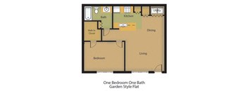 one bedroom one bath townhome apartment 