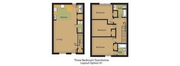 three bedroom townhome apartment 