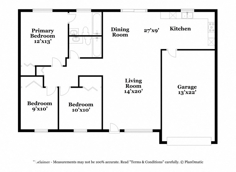 a floor plan of a house with a bedroom and a living room