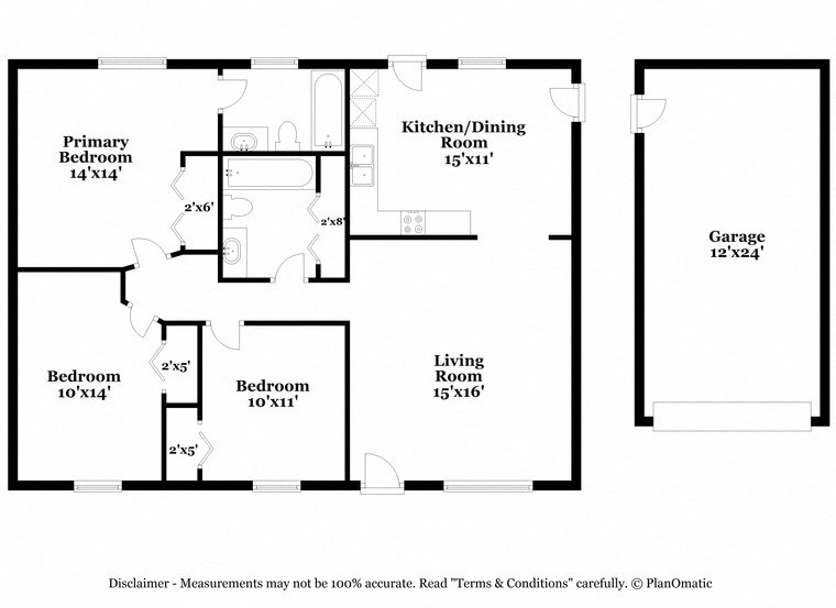 a floor plan of a house with a bedroom and a living room