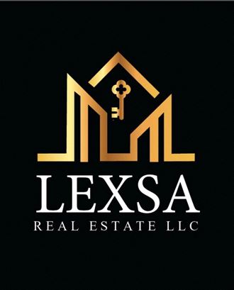 the logo of leesa real estate llc on a black background