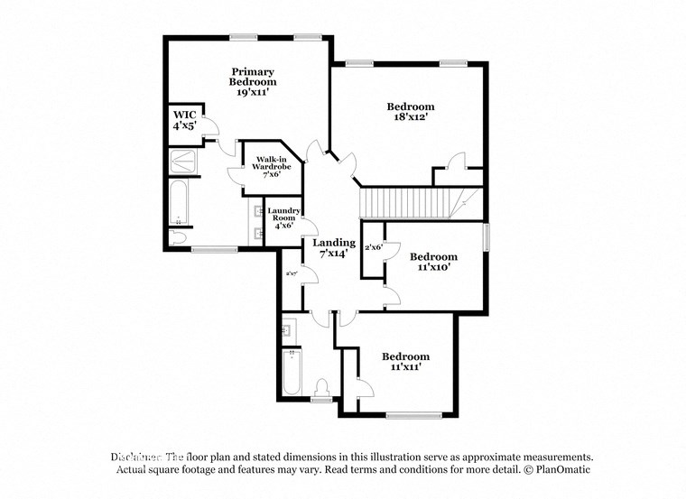 the floor plan of the third level of the residence