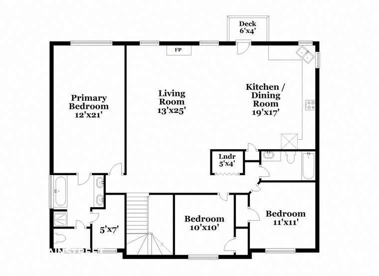 a floor plan of a house with bedrooms and a living room
