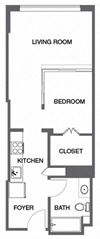 Jr. 1 Bed, 1 Bath