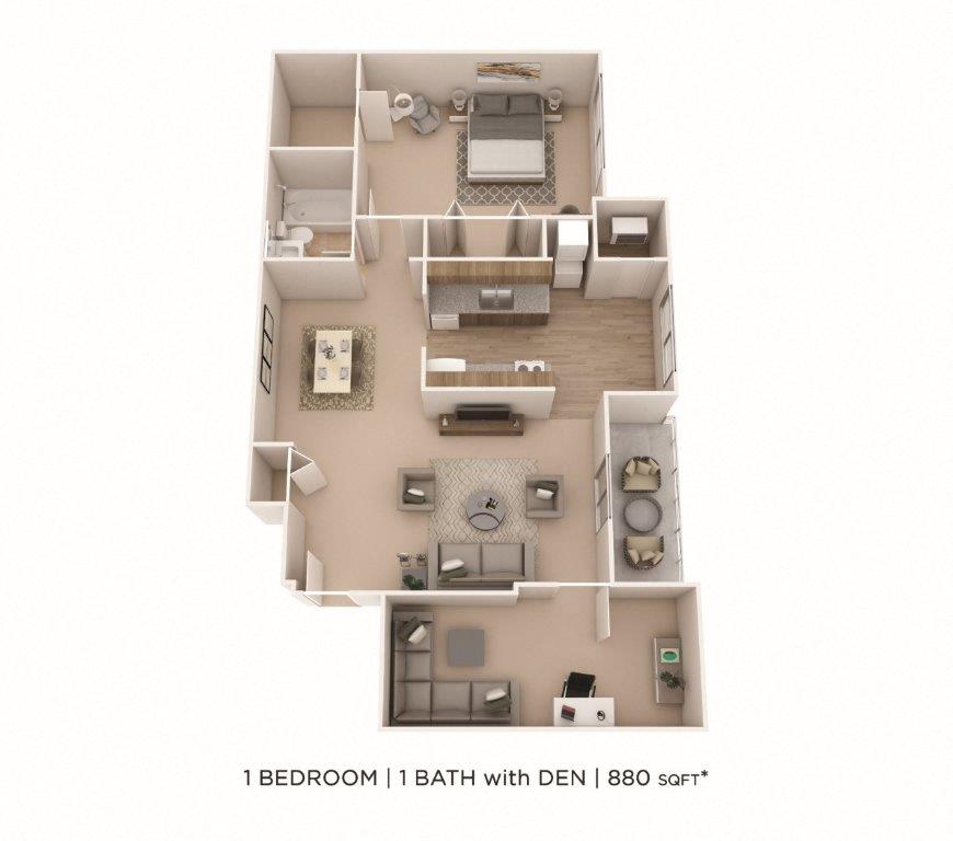One Bedroom w/ Den - 880 sqft