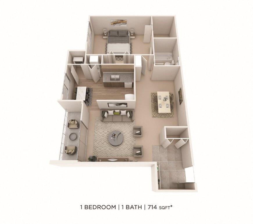 One Bedroom - 714 sqft