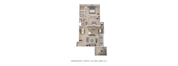 Two Bedroom - 964 sqft