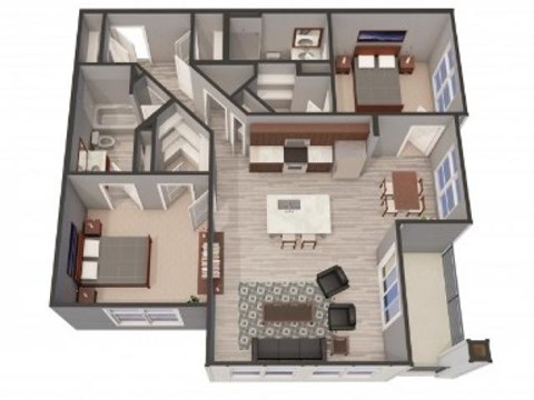 2B Floor Plan |Lofts at Zebulon