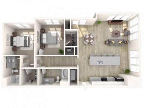 2J Floor Plan  at Lofts at Zebulon, Georgia