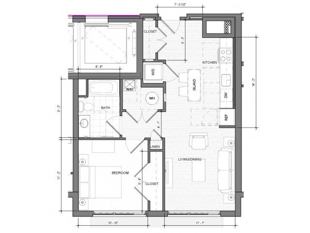 1BR B Floor Plan 1BR B Floor Plan| Merc