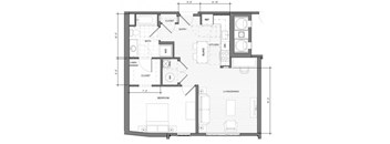 1BR C Floor Plan| Merc
