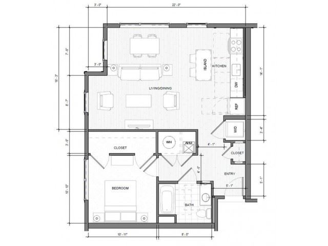1BR Corner Floor Plan 1BR Corner Floor Plan| Merc
