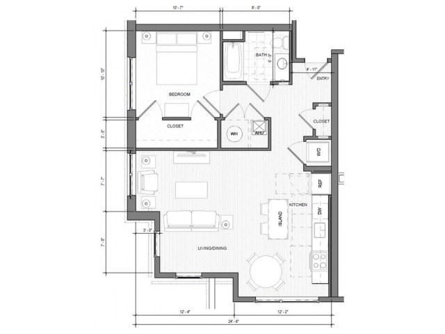 1BR Corner Floor Plan 1BR Corner Floor Plan| Merc