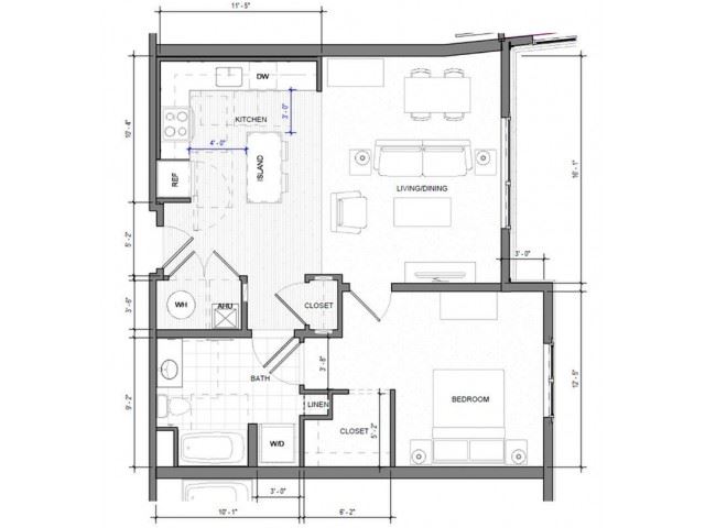 1BR D Floor Plan 1BR D Floor Plan| Merc