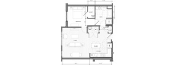 1BR E Floor Plan| Merc