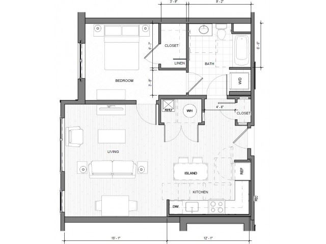 1BR E Floor Plan 1BR E Floor Plan| Merc