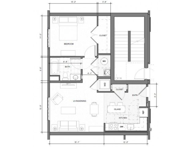 1BR F Floor Plan 1BR F Floor Plan| Merc
