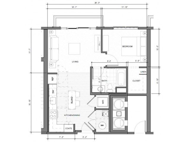 1BR G Balcony Floor Plan 1BR G Balcony Floor Plan| Merc