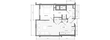 1BR H Floor Plan| Merc