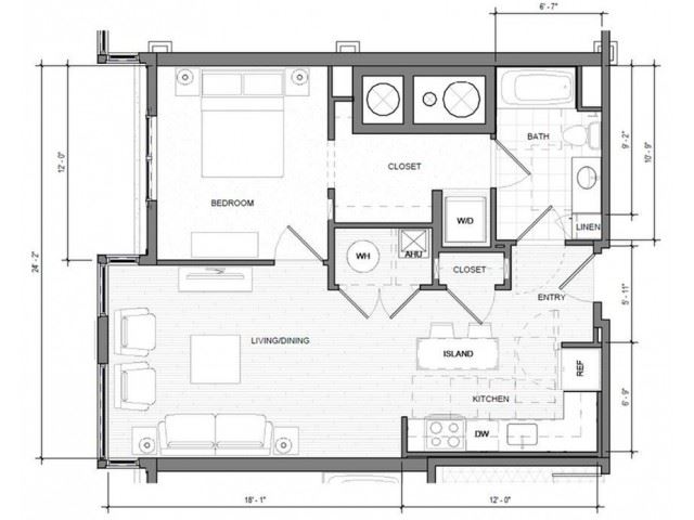 1BR H Floor Plan 1BR H Floor Plan| Merc