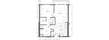 1BR Standard Balcony Floor Plan| Merc