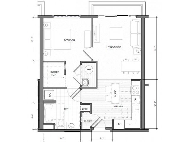 1BR Standard Balcony Floor Plan 1BR Standard Balcony Floor Plan| Merc