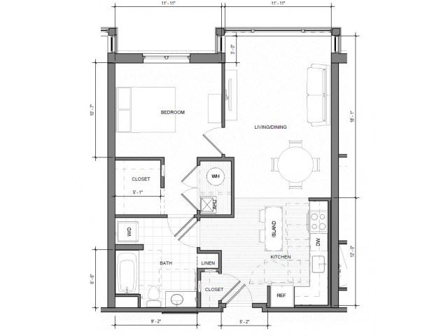 1BR Standard Floor Plan 1BR Standard Floor Plan| Merc
