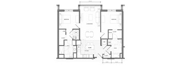 2BR Accessible Floor Plan| Merc