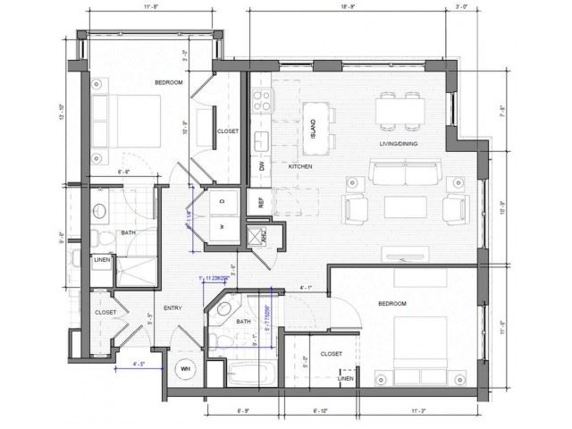 2BR Corner A Floor Plan 2BR Corner A Floor Plan| Merc