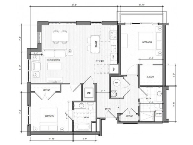 2BR-Corner-F-Balcony Floor Plan 2BR-Corner-F-Balcony Floor Plan| Merc