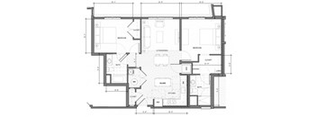 2BR-F Floor Plan| Merc