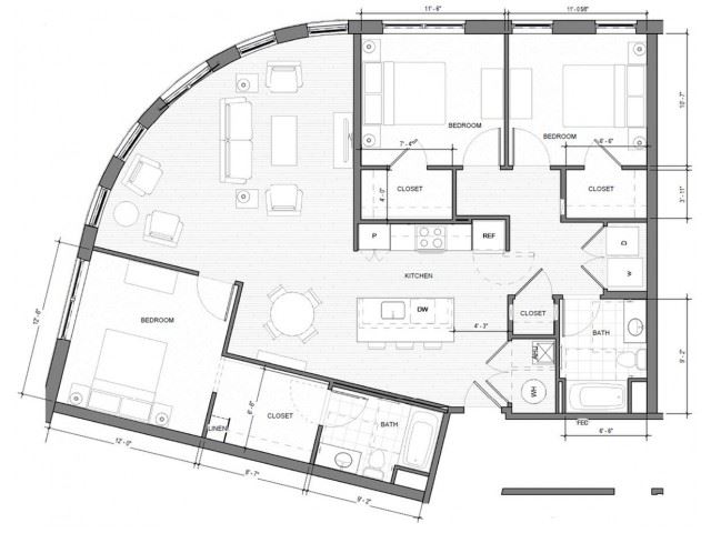 3BR-A1 Floor Plan 3BR-A1 Floor Plan| Merc