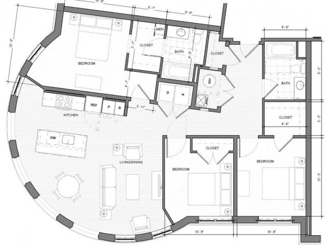 3BR-B Floor Plan 3BR-B Floor Plan| Merc