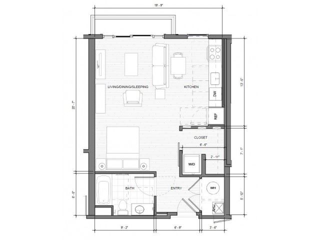 Studio-A-Balcony Floor Plan Studio-A-Balcony Floor Plan| Merc