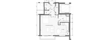 Studio B Balcony Floor Plan| Merc