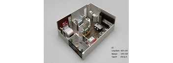 1 bed 1 bath Vienna Floor Plan at Village at Terra Bella Apartments, Land O' Lakes, FL